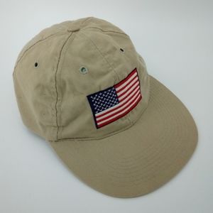 Vintage Sports Illustrated Otto Cap American Flag Cotton Blend Men's Tan Hat